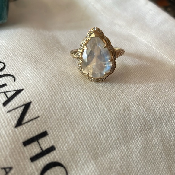 ❗️SOLD❗️Logan Hollowell PREMIUM Queen Water Drop Moonstone Full Pavé Diamond YG - Picture 15 of 17